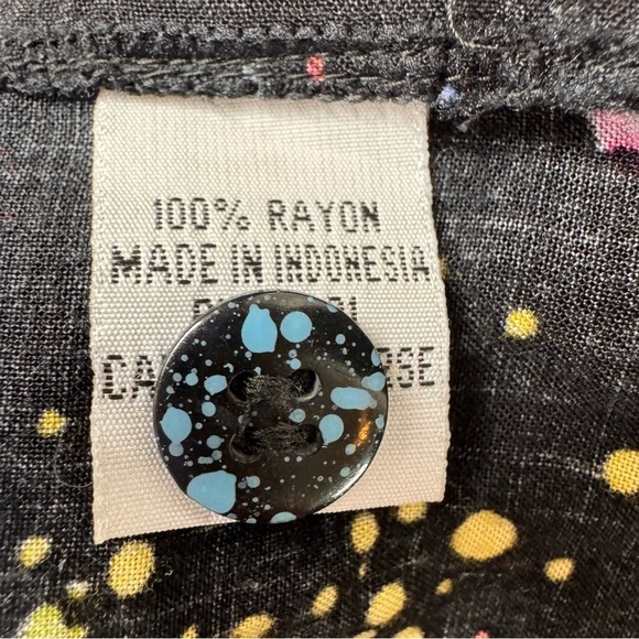 Vintage 90s Planet Hollywood Space Neon Aloha Hawaiian Shirt Small Rainbow - Picture 14 of 14